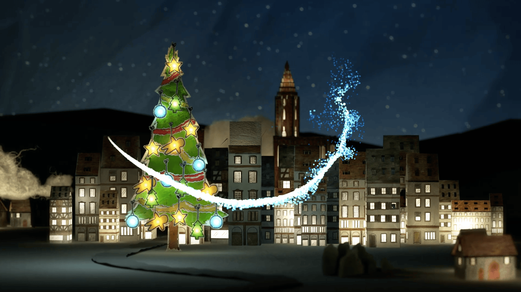 Décor en volume 3D de Noël pour la carte de voeux de ÉS