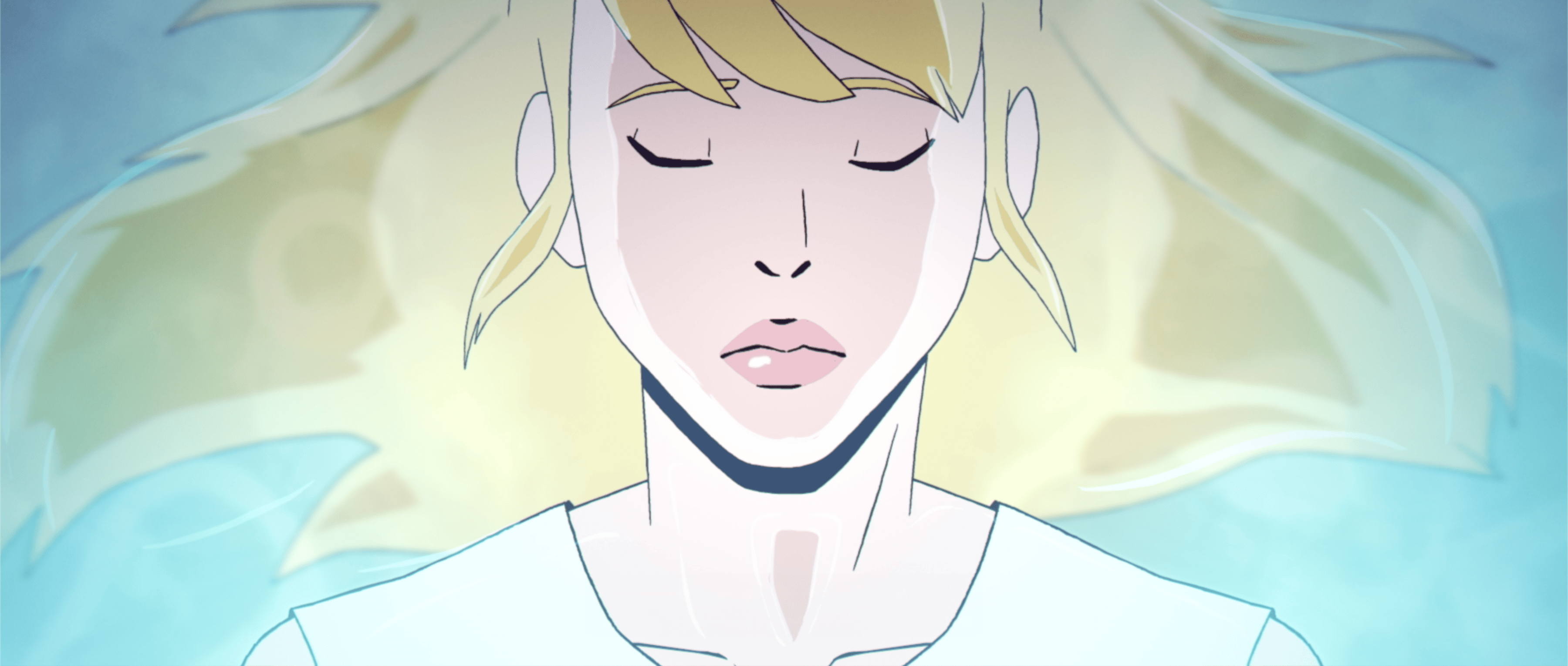 Personnage féminin en gros plan, animation 2D de la série Lastman Heroes