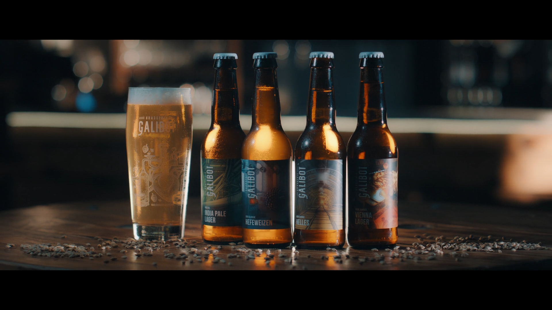 Gamme de bières Galibot mise en scène pour le film publicitaire