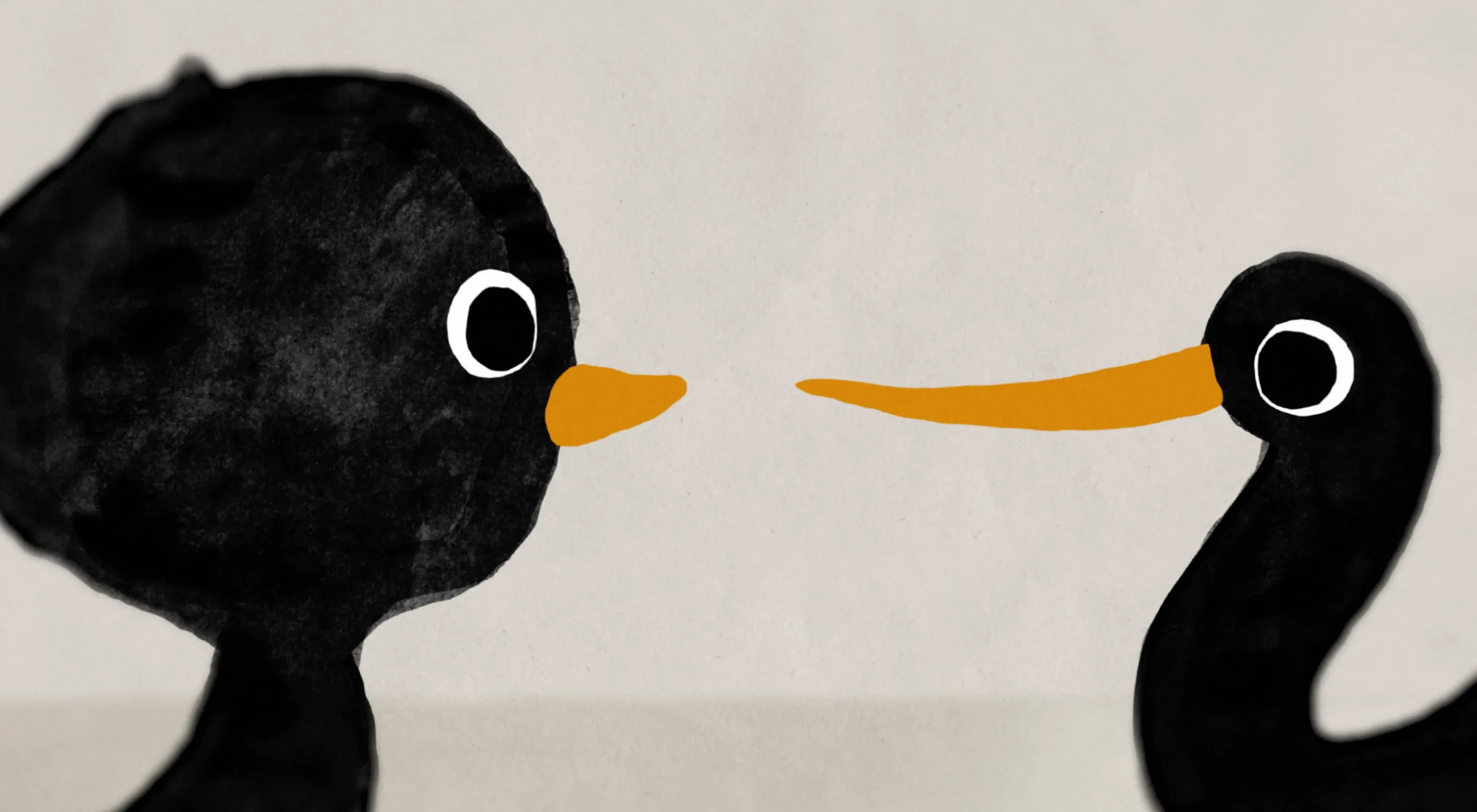 Face à face entre deux oiseaux, court-métrage d'animation Birds of Paradise