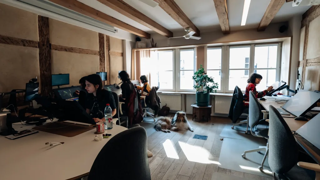 Studio d'animation Amopix avec équipe au travail à Strasbourg