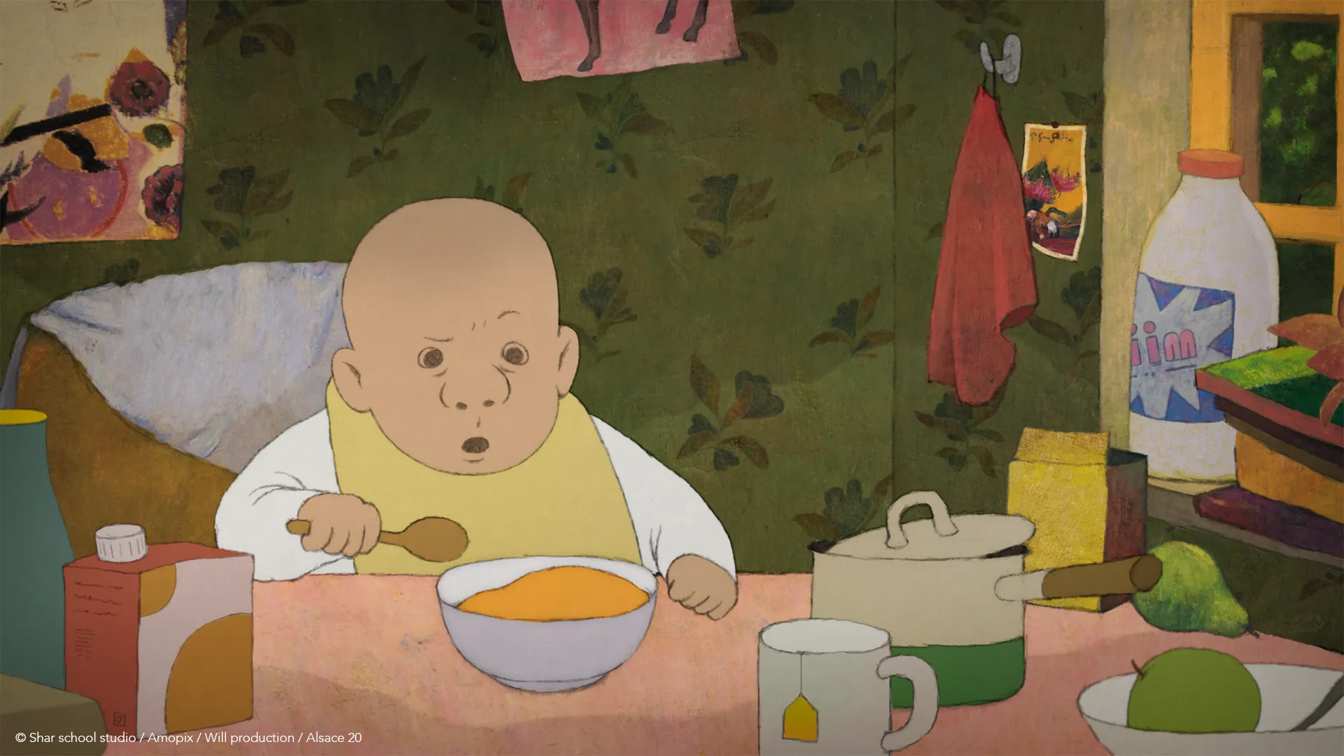 Petit frère de Lola à table, court métrage Lola la patate vivante de Leonid Shmelkov