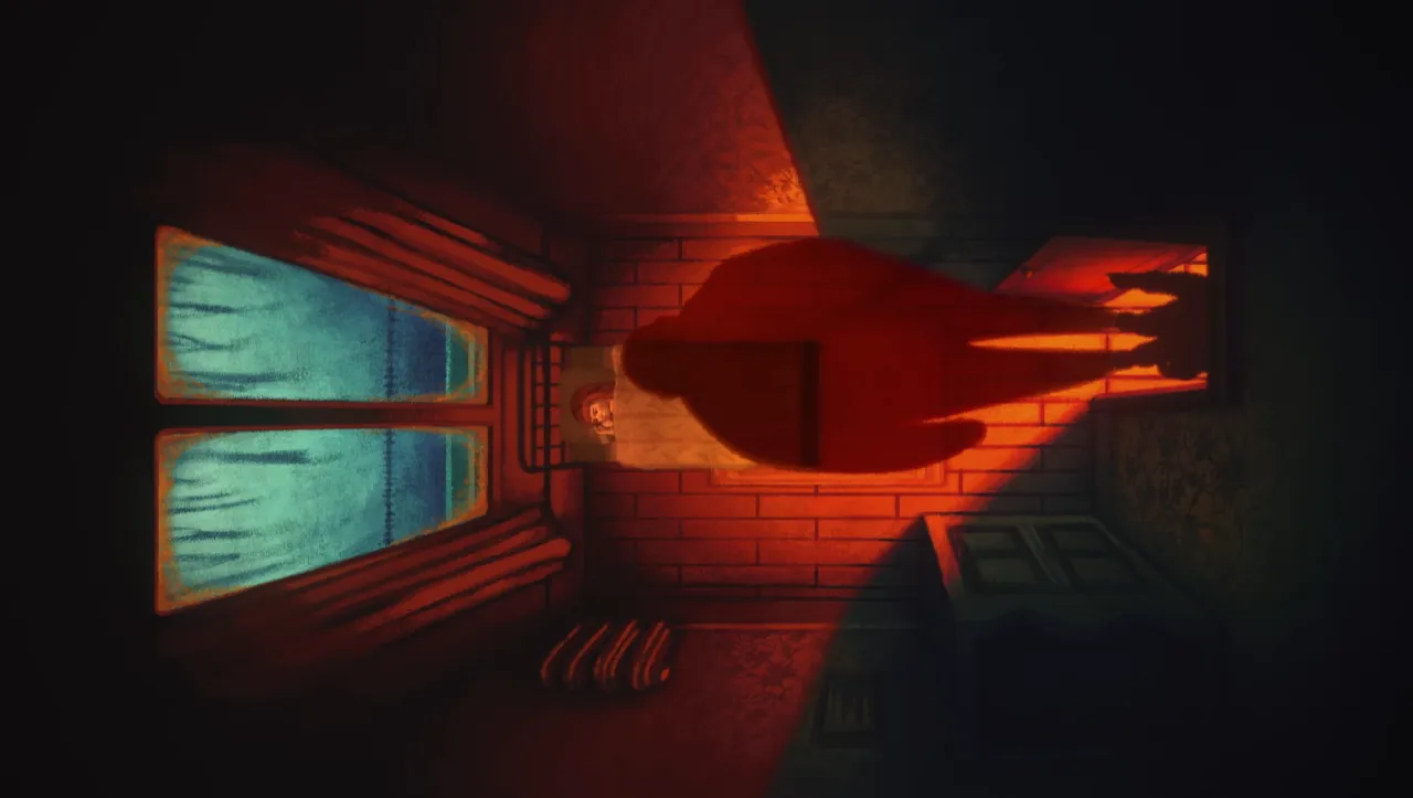 Ombre du grand-père de Louise dans sa chambre, court-métrage Pachyderme