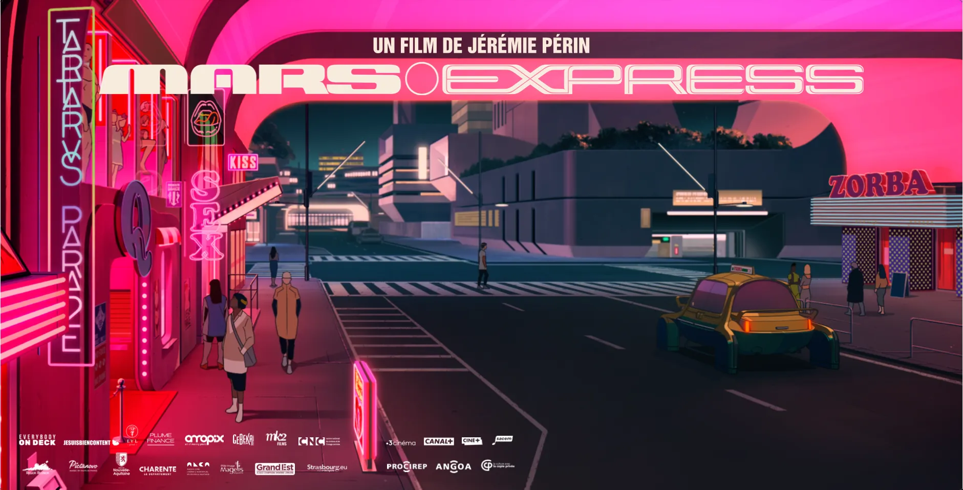Affiche du film Mars Express, long-métrage d'animation de Jérémie Périn coproduit avec Amopix
