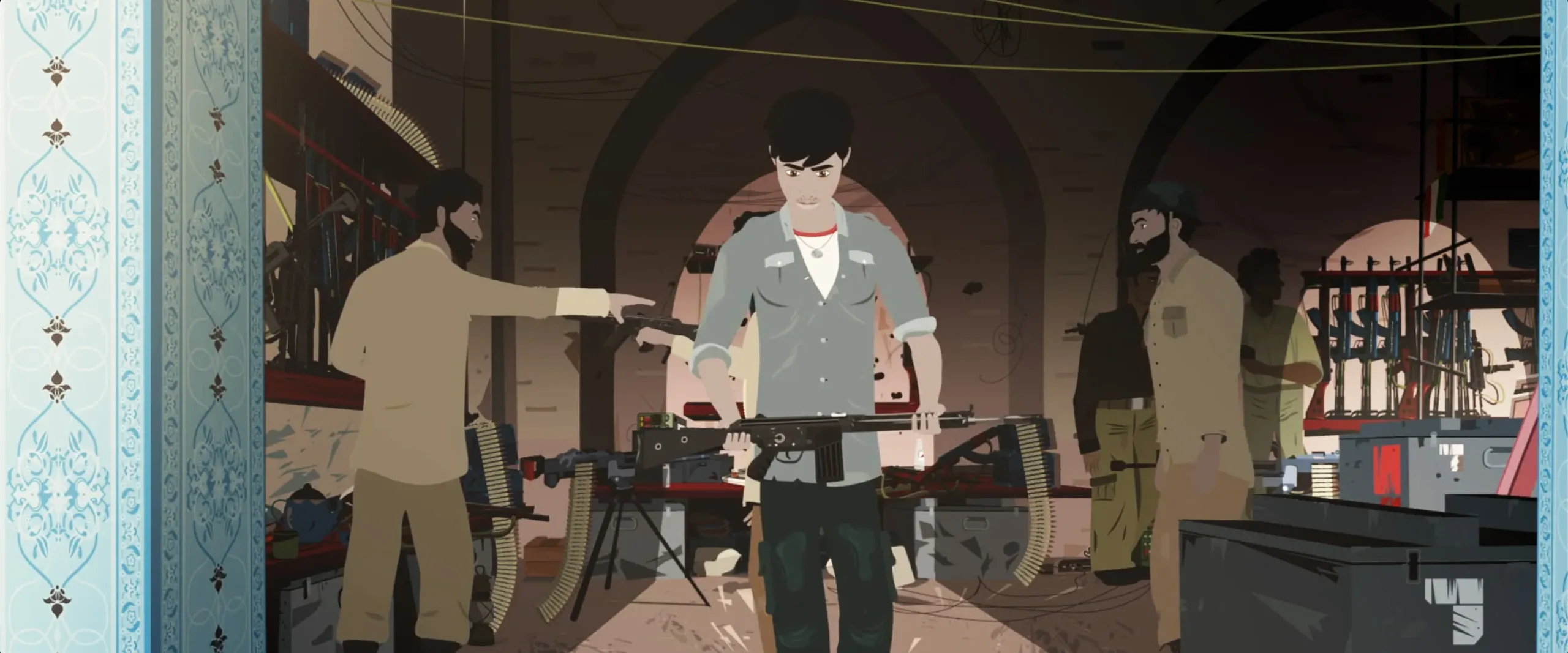 Scène de tension à Abadan, film d'animation La Sirène sur la guerre Iran-Irak